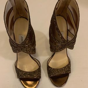 Jimmy choo brown sparkly heels